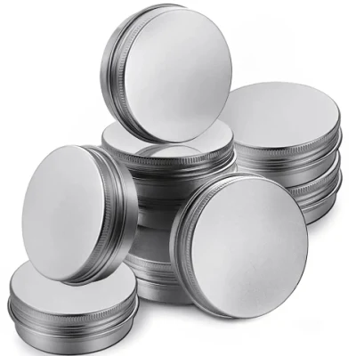 Aluminum Round Metal Tin Container with Lid Small Sample Container DIY Lip Balm Storage Jar Shampoo Bar Soap Tin Hand Body Cream