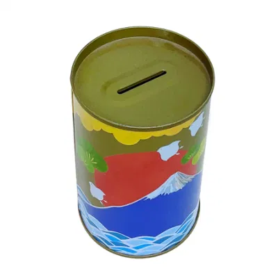 Creative Large Capacity Metal Cylinder Piggy Bank Children&prime;s Gift Box Tin Wholesale