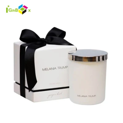 Customized Eco White Scented Tin Candles Personalized Candle Box Packaging