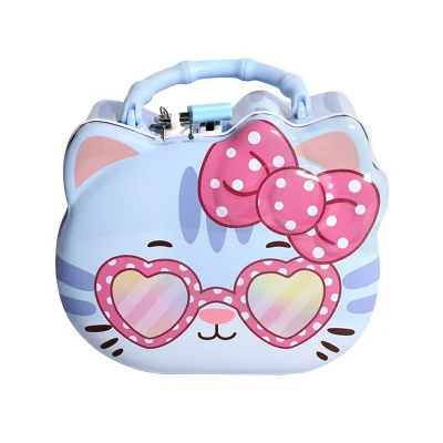 Large Capacity Cartoon Metal Tin Box Piggy Bank Gift Box