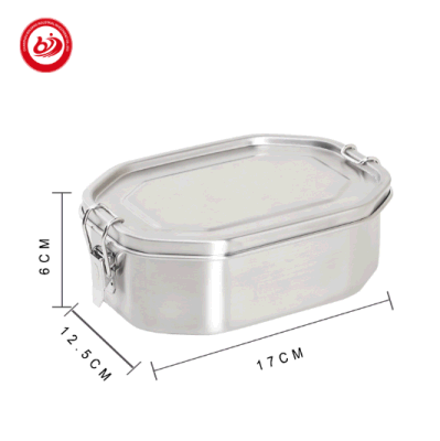 Octagon Shape Stainless Steel 304 Bento Lunch Box with Removal Divider Leak Proof 800ml Metal Food Container for Kids and Adult