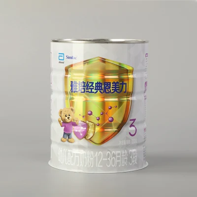 Chinese High Quality Manufacturer Milk Powder Metal Aerosol Tin Can Nutritional Customized Food Round Packing with OEM