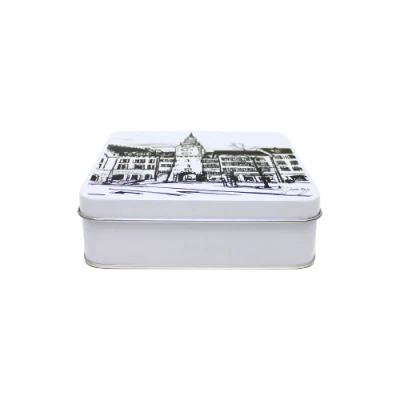 Factory Direct Deal Custom Tinplate Food Packaging Square Metal Can Storage Container High Grade Cake Tin Box for Cake