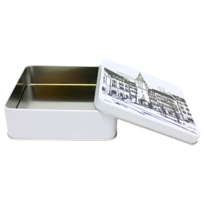 Factory Direct Deal Custom Tinplate Food Packaging Square Metal Can Storage Container High Grade Cake Tin Box for Cake