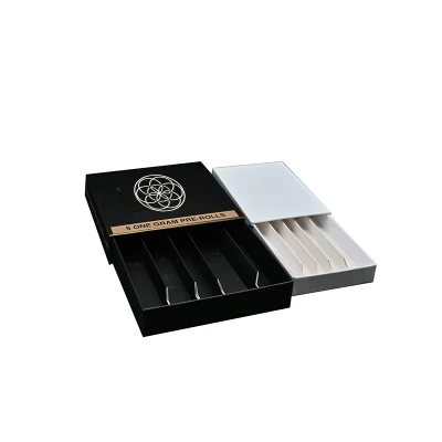 Custom Logo Pre-Roll Packaging Box Drawer Tube Boxes Child Resistant Cones Pre Roll Packaging with Matches