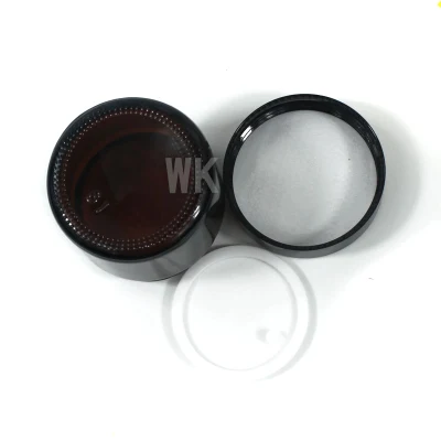 Empty 30ml 60ml100ml Amber Round Glass Candle Jar Container with Metal Lid Candle Glass Jar