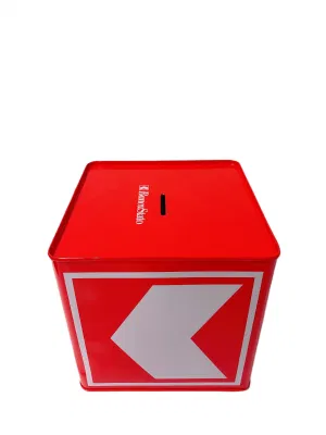 Hot Sale Square Shape Coin Box Gift Tin Metal Empty Piggybank Packaging Money Tin