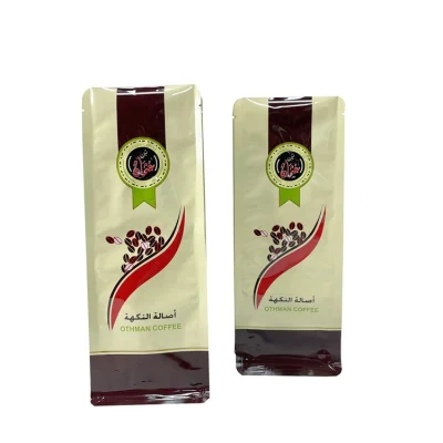Aluminum Foil Flat Bottom Pouch, Plastic Food Coffee Powder Beans Packaging Bags Tin Tie Zipper Packaging