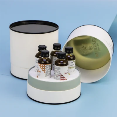 Firstsail Metal Lid Cylinder Box Makeup Skin Care Serum Bottle Paper Cardboard Tube Cosmetic Packaging