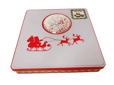 Square Shape Metal Chocolate Tin Candy Christmas Gift Tin Can Cookies Tin Case Sweets Packaging Tin Box