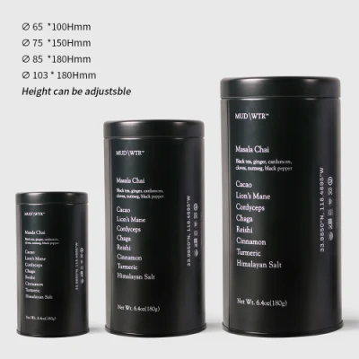 Wholesale Empty Food Grade Custom Logo White Color Small Airtight Round Matcha Tea Metal Coffee Cans Tins Canister Box