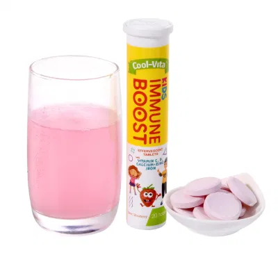 Children Health Multivitaimin Tablets Vc/Vd/Ca/Zn Certified Orange Effervescent Tablets for Kids
