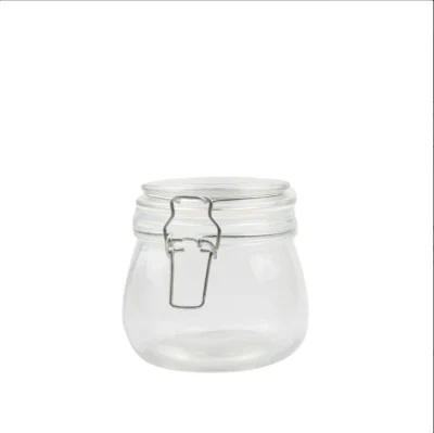 Wholesale Wide Mouth Glass Packaging Round Jar with Sealed Ring, Airtight Food Storage/Pickle Glass Jar with Metal Clips