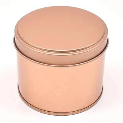 Custom Logo Sealed Tea Tin Can Round Black Metal Candle Tea Box