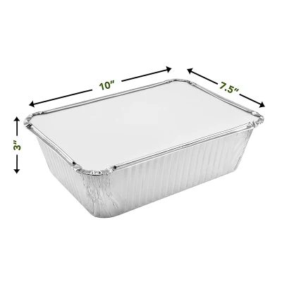 Small Aluminum Foil Containers with Lids, Freezer Tins, Disposable Baking Tray for Food, Take out, Individual Foil Pans with Clear Lids for Leftover Storage