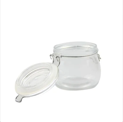 Wholesale Wide Mouth Glass Packaging Round Jar with Sealed Ring, Airtight Food Storage/Pickle Glass Jar with Metal Clips