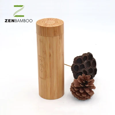 Multi-Layer Bamboo Veneer Cylinder Bamboo Jar Custom Logo Tin Can