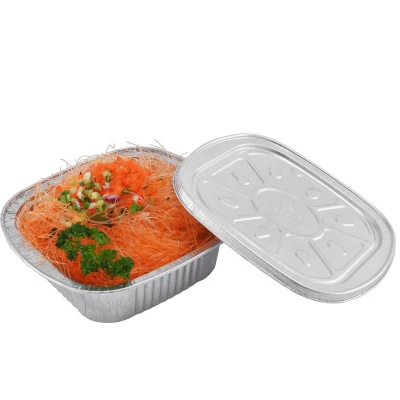 Factory Supply Oblong 5*4 Inch 250ml Recyclable Aluminum Foil Container Aluminum Lunch Box Tin Tray Food Take out Foil Tray