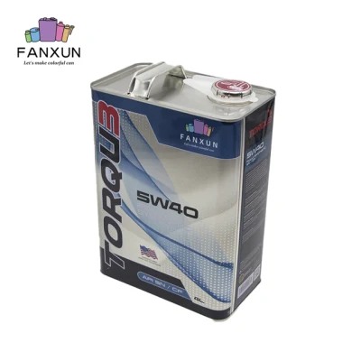 Custom Engine Oil Tin Cans Packaging Metal Squeeze Caps Tin Can Customized Logo Lubricants Oil Tin Cans