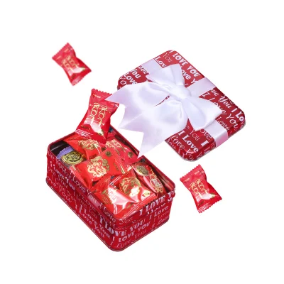 Wholesale Rectangular Stackable Candy Chocolate Biscuit Tin Box Christmas Gift Metal Tin