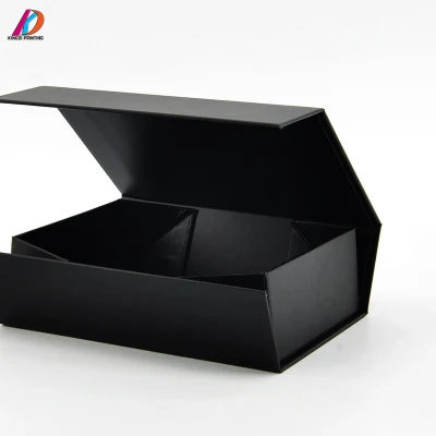 Wholesale Luxury Foldable Black Color Packaging Boxes with Logo Printing