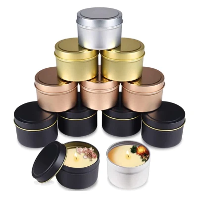 Christmas Gift Small Can with Lid Round Scented Candle Jar Tins Container Candle Tins