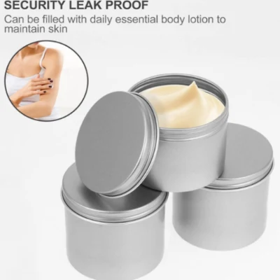 Black Jars Gift Skincare Packaging Box Aluminum Round Tin Containers with Lid