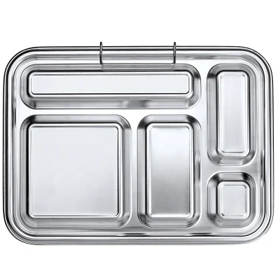 Aohea Kids Tin Lunch Box 5 Sections Bento Box Plant Stainless Steel Bento Lunch Box