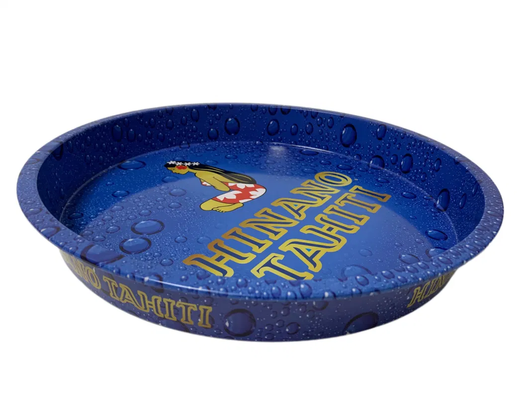 Hot Sale Round Tin Sercing Tray for Food or Dink Bottle Metal Service Beer Tray Tin Tray Metal Tray