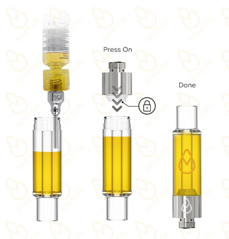 510 Atomizer Makeon G1 Pctg Material Full-Glass 510 Carts Cartridges 1.0ml OEM Brand Custom Packaging Box Lead Free Metals Free