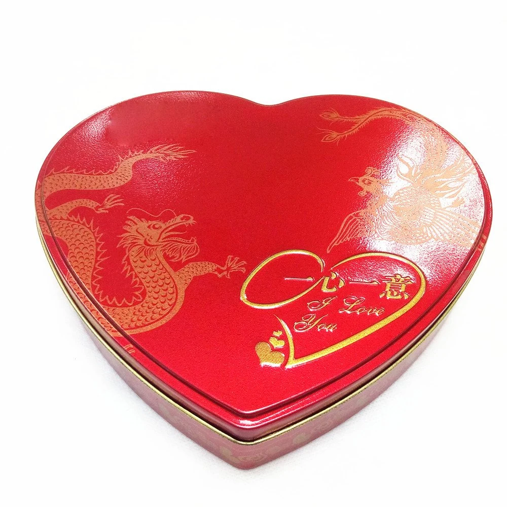 Wedding Heart Tin Box, Small Heart Shaped Tin, Candy Metal Box