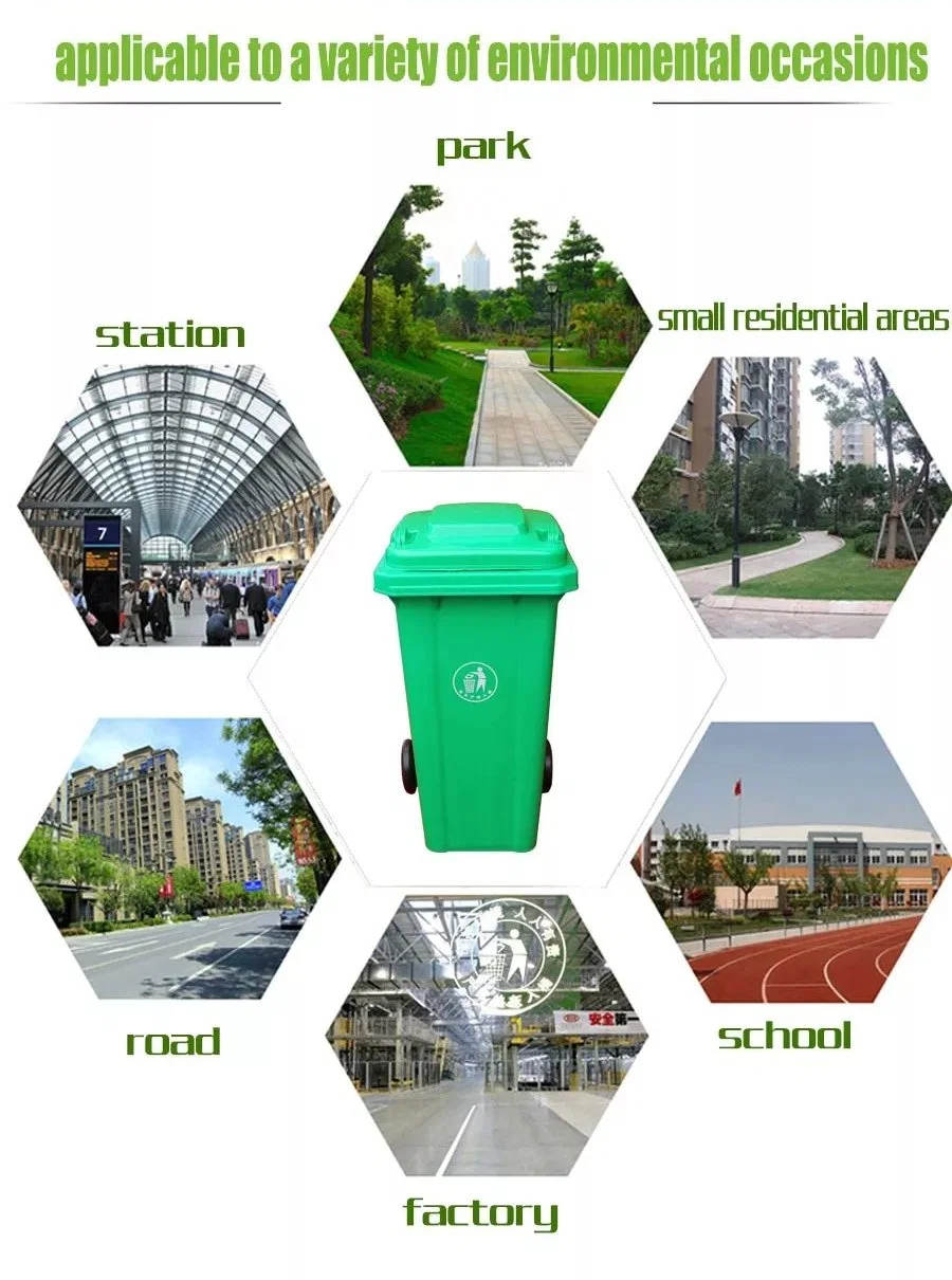 High Quality Green Recycling Plastic Trash Can Rectangular Trash Can Trash Can