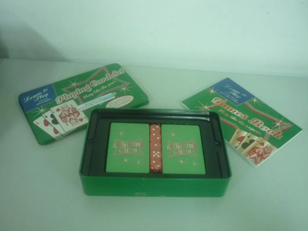 Playing Card Tin Box Custom Design Factory Directly Rectangular Tin Box for 2 Sets Playing Card Tin Box Packaging