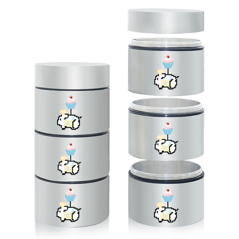 Refillable Smell Proof Herb Tobacco Stash Container Aritight Multilaminar Aluminium Tin Can