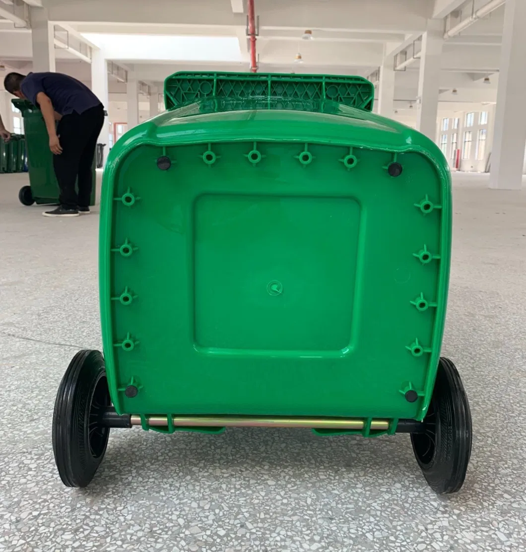 240L Virgin HDPE Customized Color Mobile Wheeled Recycle Plastic Dustbins Garbage Waste Bin Park Large Trash Can