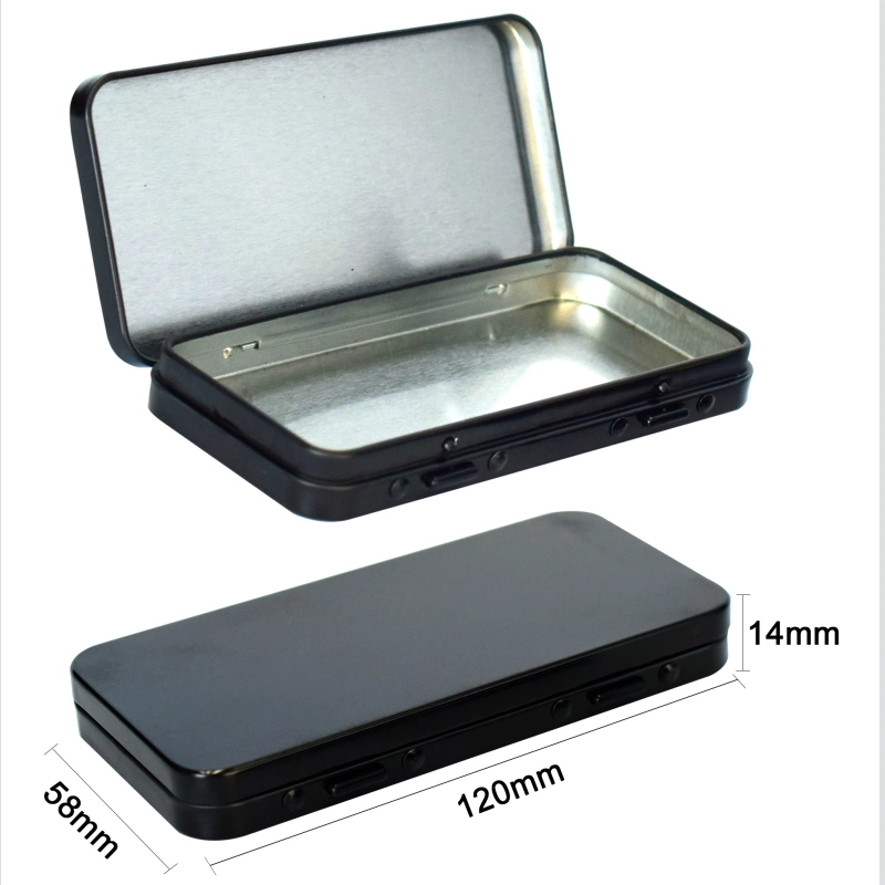 80mm 120mm Child Resistant Sustainable Hinged-Lid Large Edible White Black Joint Tin Container Can Tin Box
