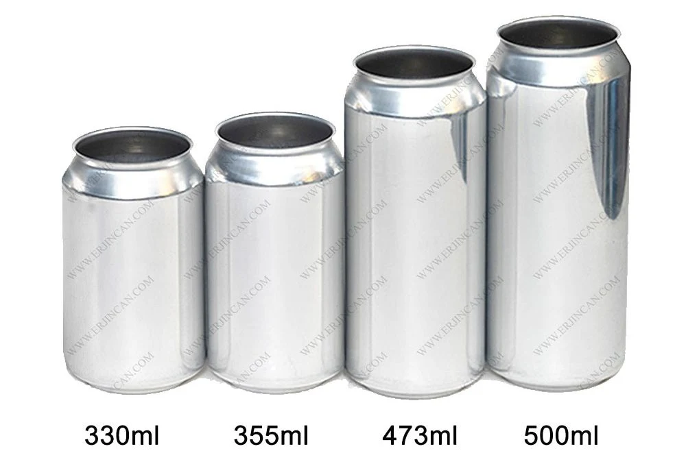 Custom 355ml 500ml 200ml 1L Slim Beverage Aluminum Can Shrink Sleeve Label Thin Beverage Aluminum Cans with Easy Open Lid