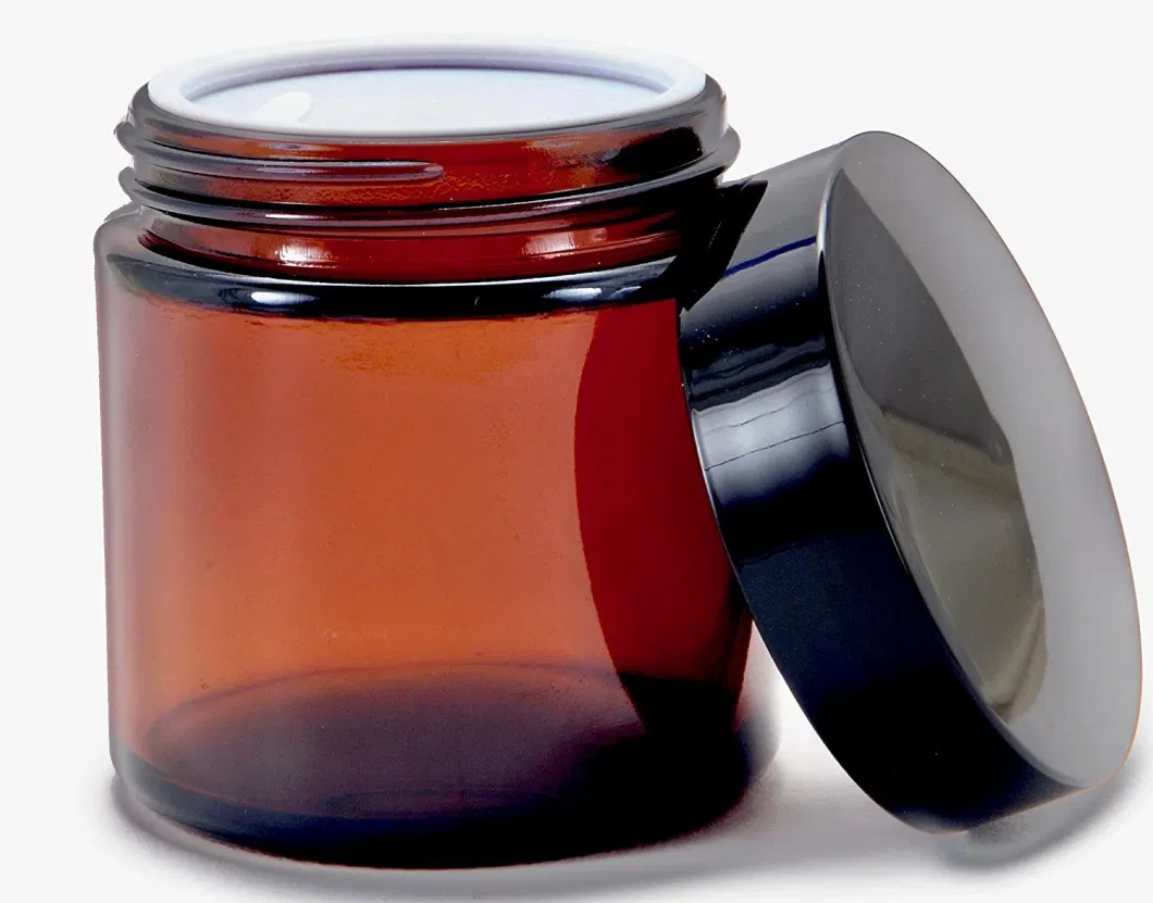 8oz 9oz Amber Brown Glass Candle Jar with Tin Lids