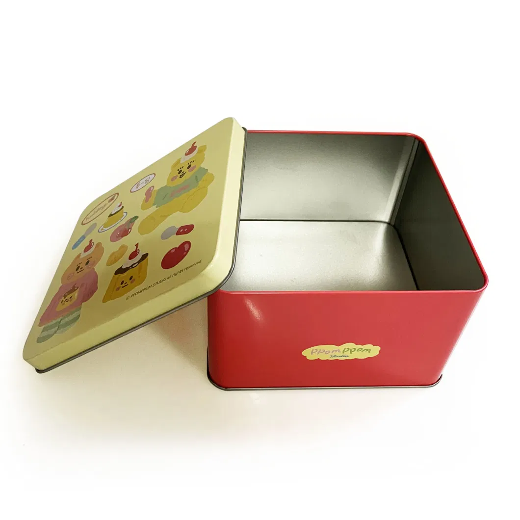 Square Large Size Can Tea Candy Cookies Toys Tin Box