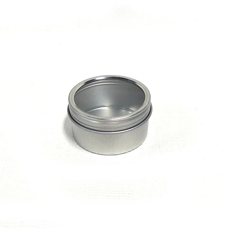 Custom Empty Small Round Screw Top Metal Tin Can with Clear Window