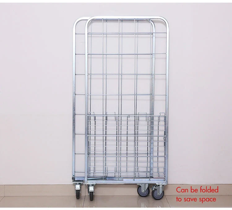 Customized Folding Collapsible Metal Steel Wire Mesh Container with Roll Foldable Cage