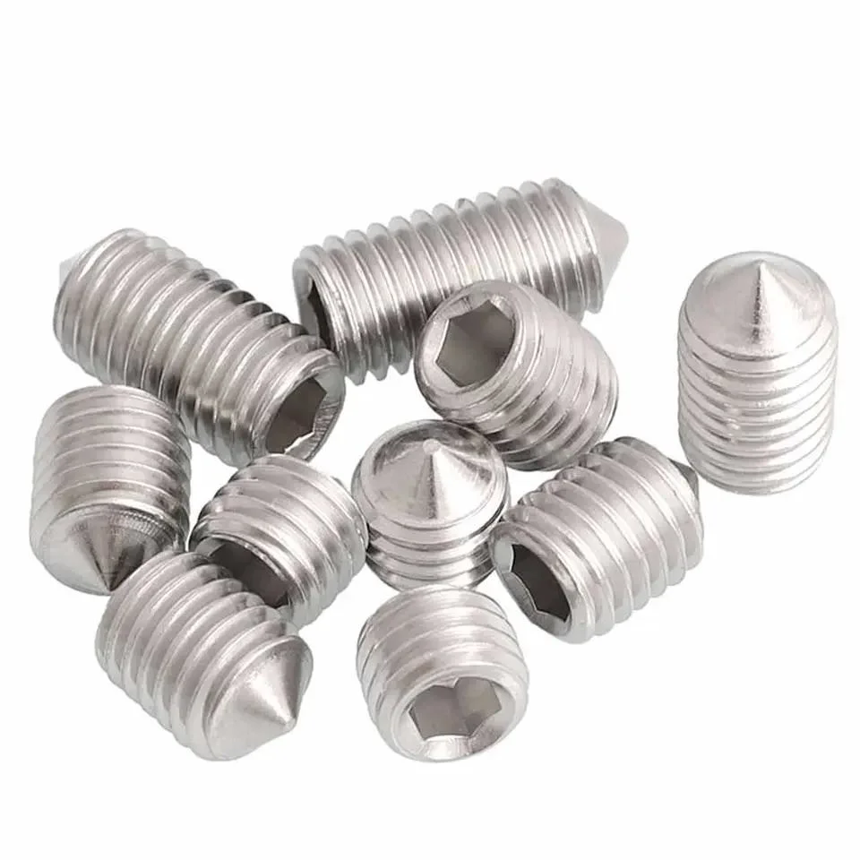 Stainless Steel Headless Hexagon Socket with Cone Point Set Screws DIN934