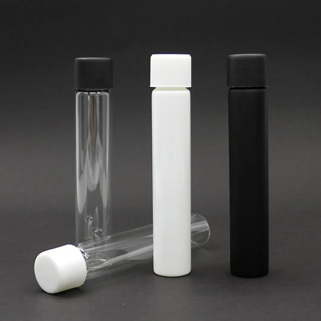 Custom 116mm 125mm King Size Pre Packaging Rolled Tube with Logo CRC Glass Tube Child Proof Glass Vials with Cr Lids