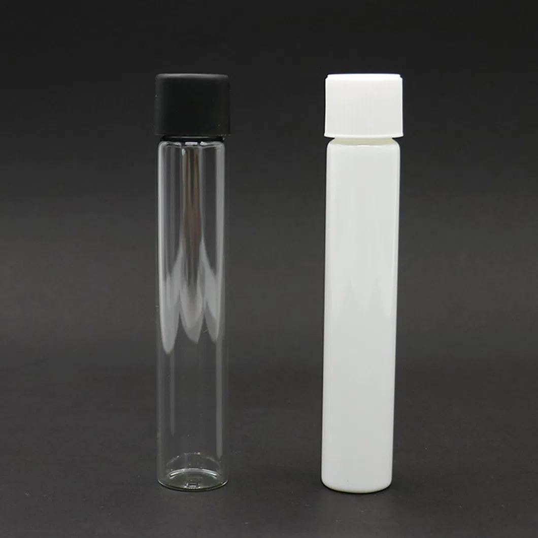 Custom 116mm 125mm King Size Pre Packaging Rolled Tube with Logo CRC Glass Tube Child Proof Glass Vials with Cr Lids