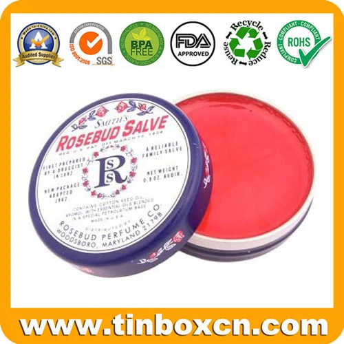 Empty Round Metal Small Cosmetic Tin for Lip Balm Packaging
