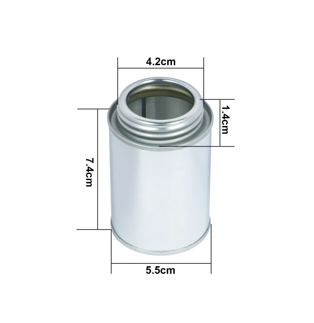 4oz, 8oz, 16oz, 32oz Empty PVC/ UPVC/ CPVC Glue Monotop Tin Can, Screw Top Round Metal Tin Can with Ball Dauber.