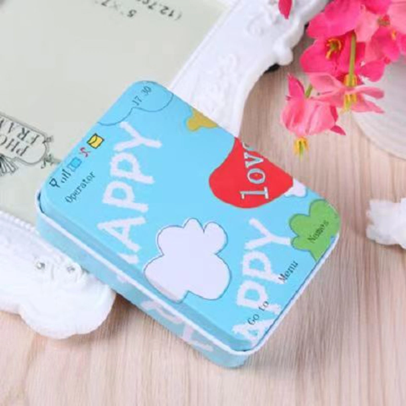 Rectangular Tin Box Empty Tin Box Containers Portable Tea Storage Container with Lid Home Storage Box for Tea Candy