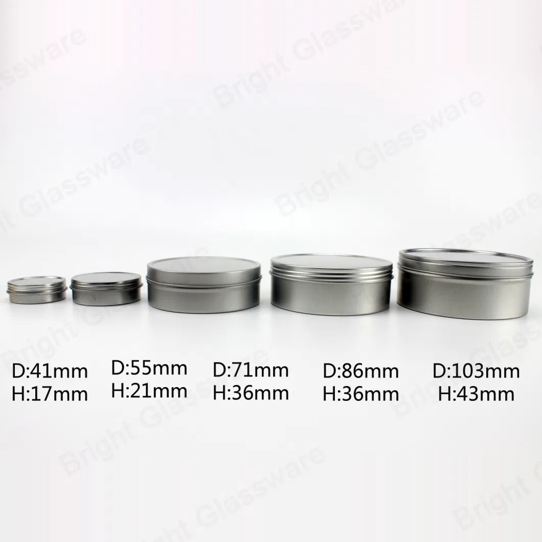 Round Cosmetic Cream Empty Aluminum Tin Jar with Clear PVC Window Lid