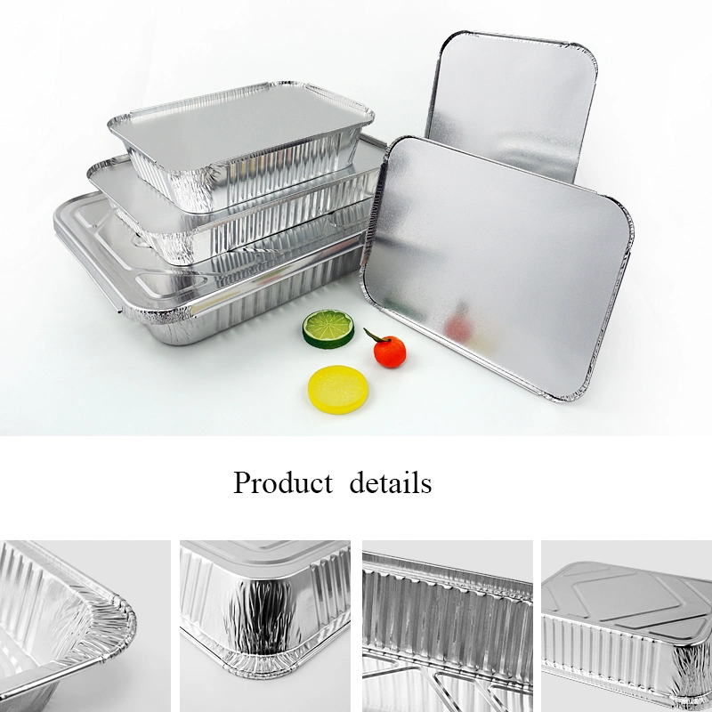 Factory Supply Oblong 5*4 Inch 250ml Recyclable Aluminum Foil Container Aluminum Lunch Box Tin Tray Food Take out Foil Tray