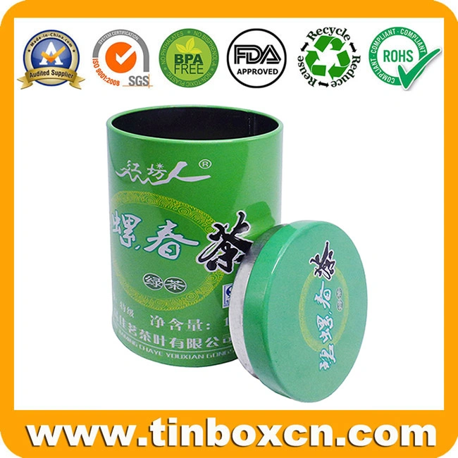 Custom Round Metal Can Tea Caddy Tin Box for Food Container